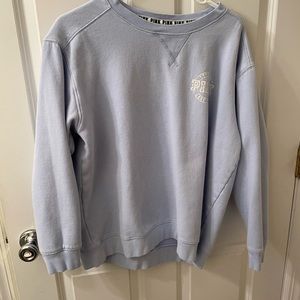 Pink Victoria secret light blue sweatshirt size large